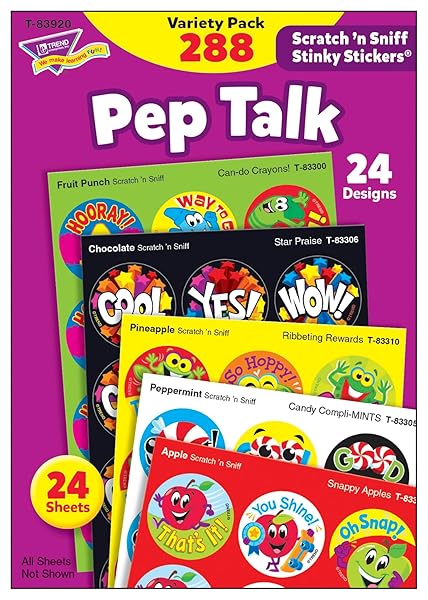 TREND Pep Talk Stinky Stickers Variety Pack 288 ct 24 Designs 8 Scents by TREND Enterprises Inc