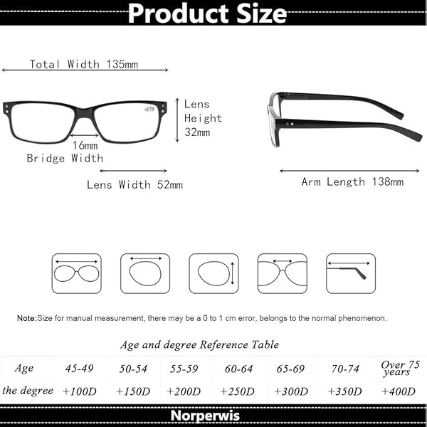 NORPERWIS NORPERWIS Reading Glasses 5 Pairs Quality Spring Hinge Readers for Men and Women in Black and Tortoise 1.50 Magnification - View 2 of 7