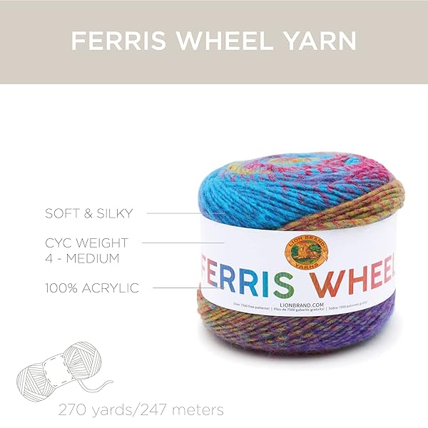Lion Brand Yarn Lion Brand Multicolor Ferris Wheel Yarn for Knitting Crocheting Crafts Morning Java 1 Pack - View 4 of 6