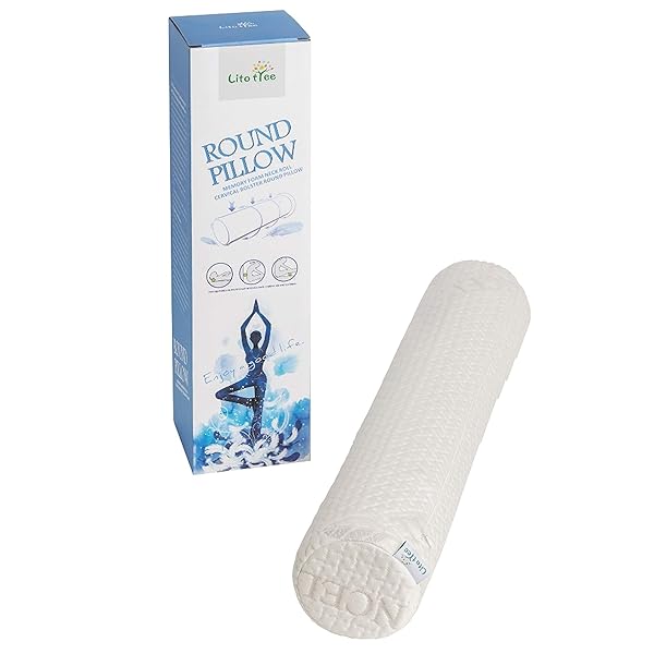 LitoTree Comfort Memory Foam Neck Roll Pillow - Washable Cervical Bolster for Neck & Back Support (18x3.5 inches)