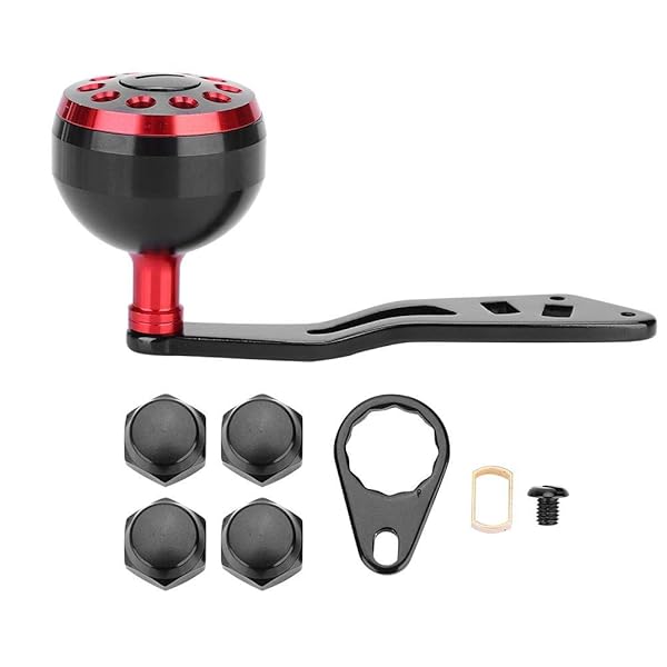 Upgrade Your Fishing Reel: CNC Knob Power Handle Grip Replacement (Black & Red)