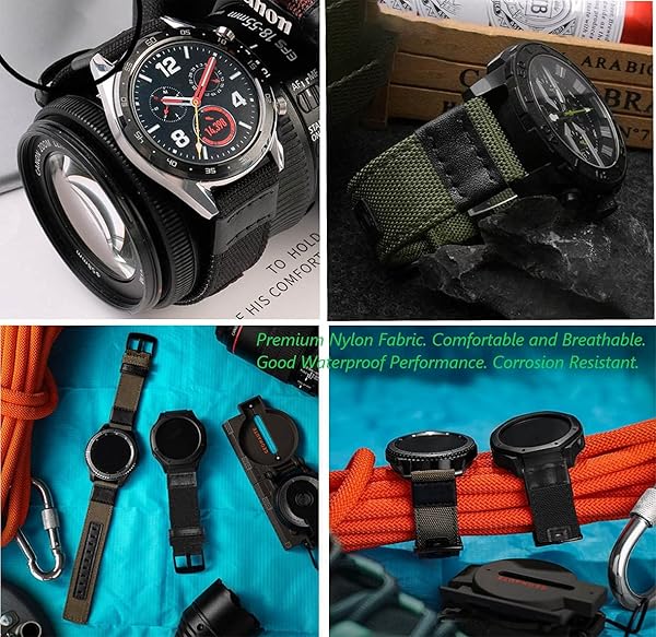 Olytop Durable 22mm Nylon Bands for Galaxy Watch 46mm, 3 45mm & Gear S3 - 2 Pack Sports Replacement Straps - View 5 of 7