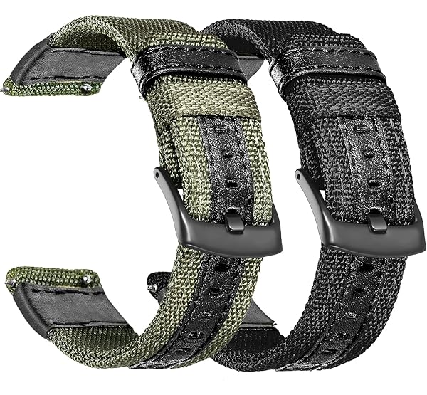 Olytop Durable 22mm Nylon Bands for Galaxy Watch 46mm, 3 45mm & Gear S3 - 2 Pack Sports Replacement Straps - View 2 of 7