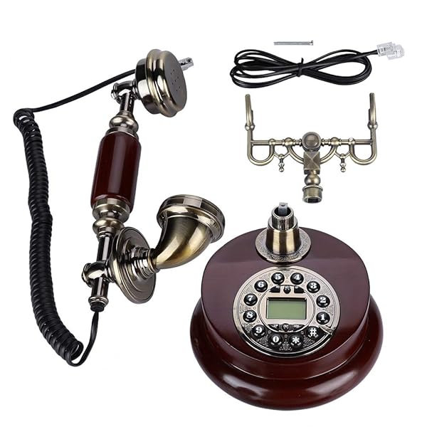 Zerone Antique Telephone Classic European Retro Landline Corded Vintage Phone with Hanging Headset for Home Hotel Office Decor - View 2 of 9