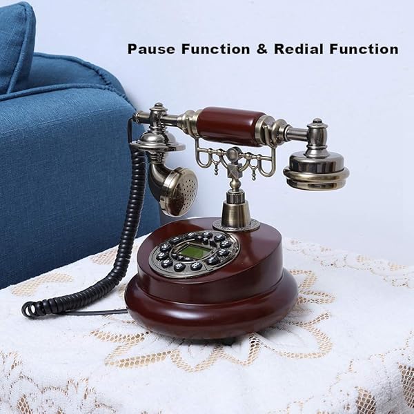 Zerone Antique Telephone Classic European Retro Landline Corded Vintage Phone with Hanging Headset for Home Hotel Office Decor - View 3 of 9