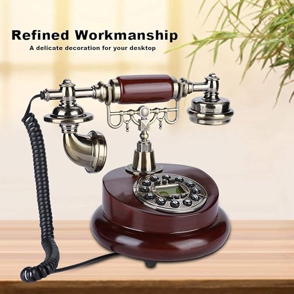 Zerone Antique Telephone Classic European Retro Landline Corded Vintage Phone with Hanging Headset for Home Hotel Office Decor - View 4 of 9