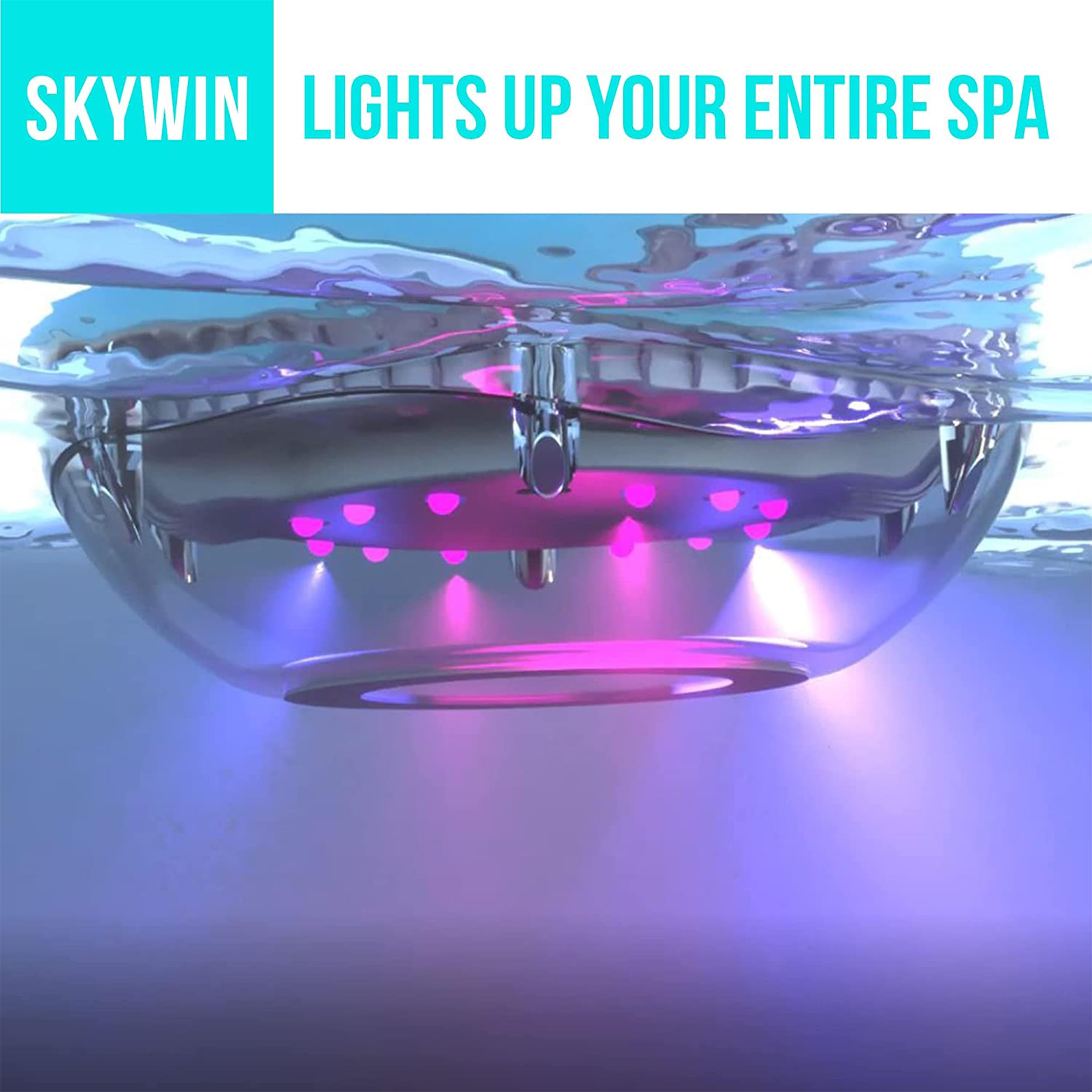 Skywin Skywin Floating Pool Speaker with Lights Water Resistant Wireless Hot Tub Accessories for Adults Inflatable Pool Lights - View 4 of 6