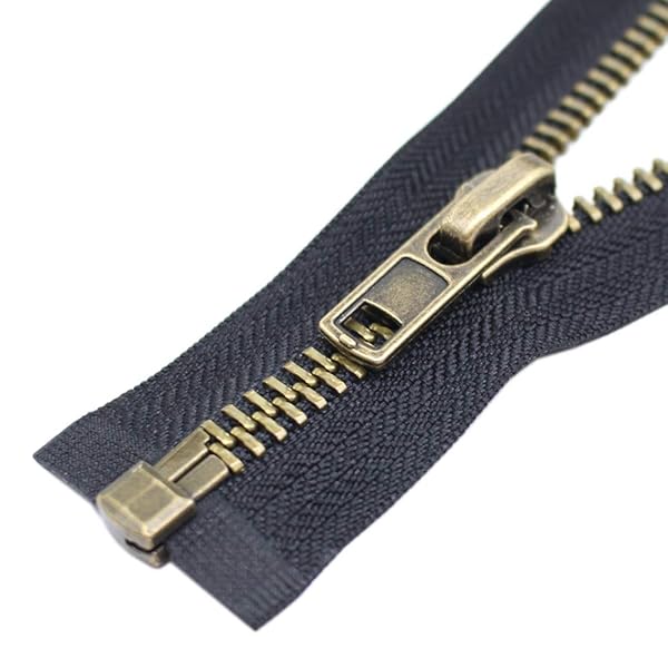 YaHoGa "YaHoGa 24" Antique Brass Heavy Duty Metal Zipper for Jackets & Crafts - Durable Y-Teeth Design"