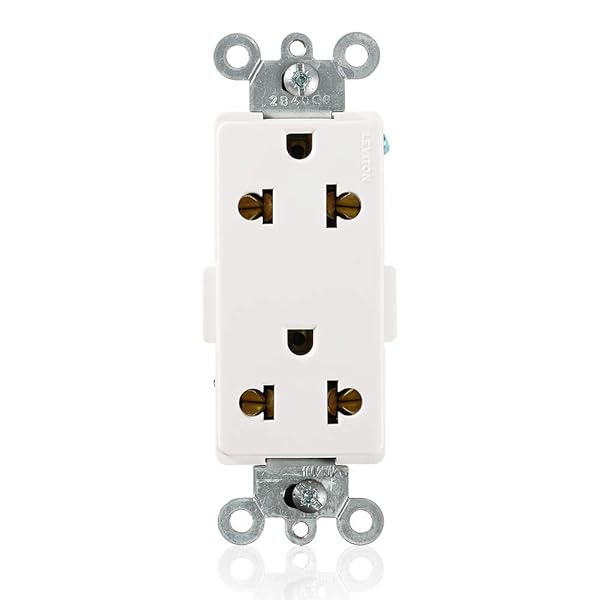 Leviton Leviton 5835-W Decora Plus Receptacles: 16 Amp, 250 Volt, Commercial Grade White Europlug & Straight Blade