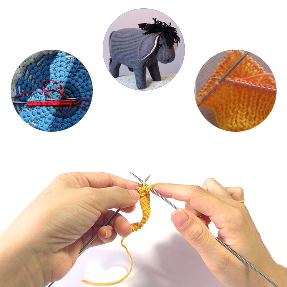 Hilitand "Hilitand 55pcs Knitting Needles Set - 11 Sizes of 7.9" Double Pointed Stainless Steel for Sweater & Crochet DIY" - View 4 of 9