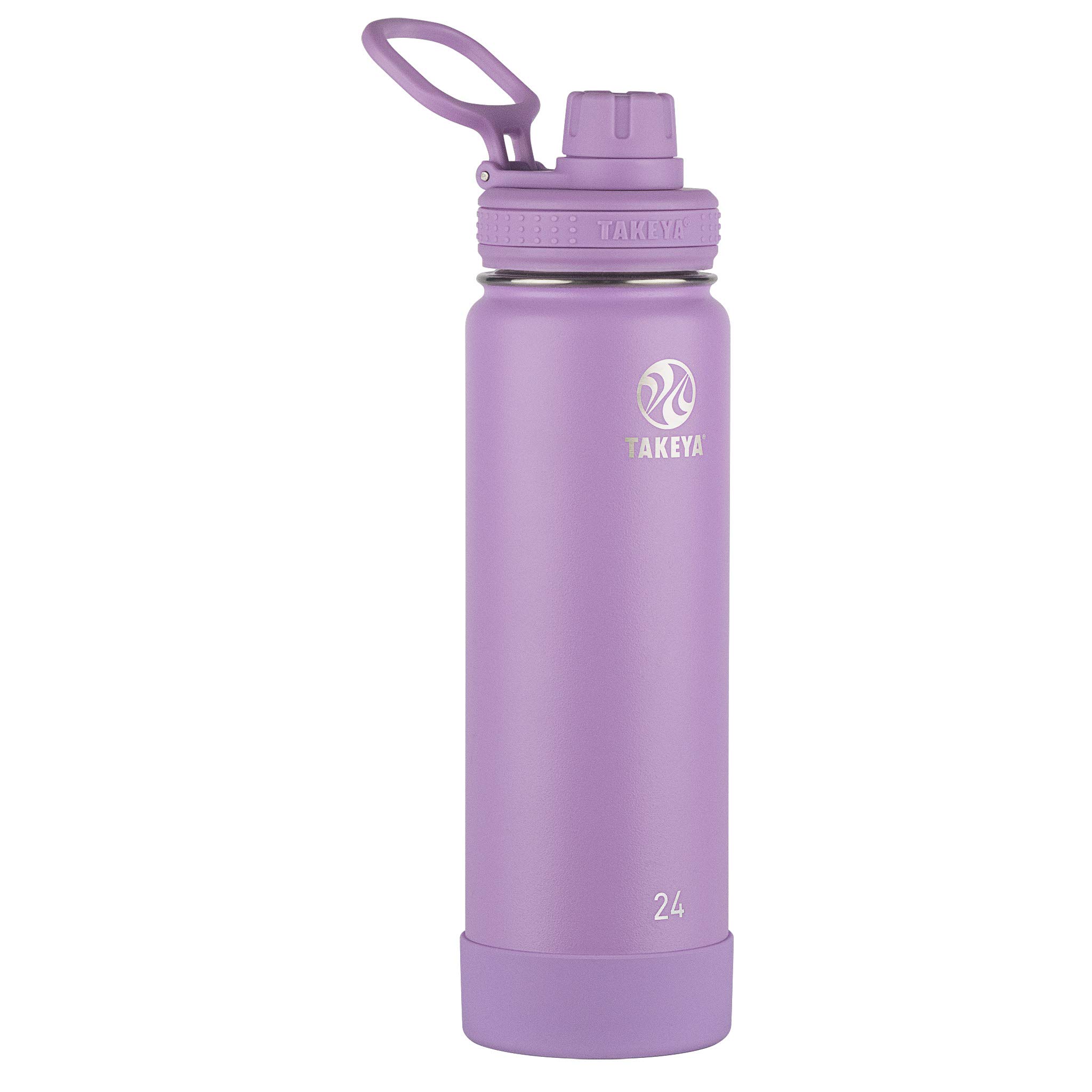 Takeya Actives 24 oz Vacuum Insulated Stainless Steel Water Bottle Lilac Premium Quality Spout Lid