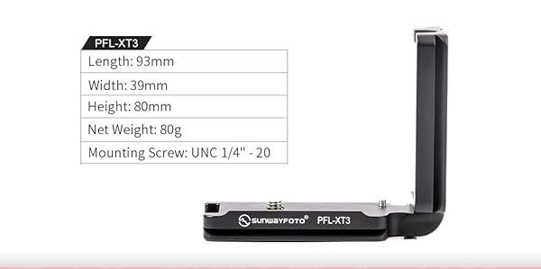 SUNWAYFOTO Buy SUNWAYFOTO PFL-XT3 QR L Plate for Fuji X-T3 - ARCA Compatible Bracket - View 5 of 10