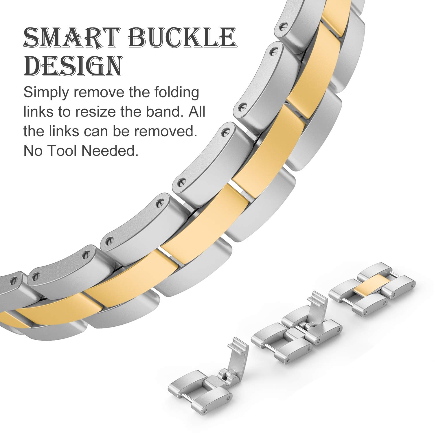 Wearlizer Bling Silver Band for iWatch 38mm 40mm 41mm Women's Deep Rose Gold X-link Rhinestone Sleek Wristband Bracelet Series 1 to 7 - View 6 of 7