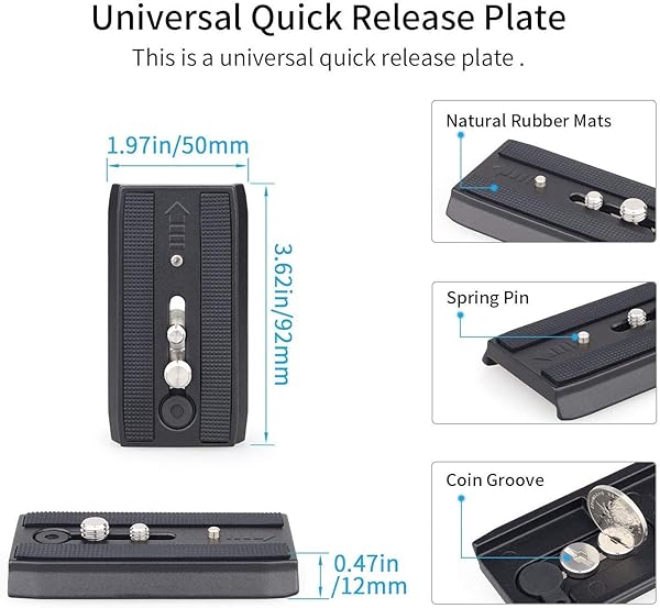 AVELLA Avella V501 Video Tripod Fluid Head: Lightweight, Heavy Duty, Quick Release for Canon, Nikon, Sony, Panasonic - 13.2lb Load Capacity - View 4 of 10