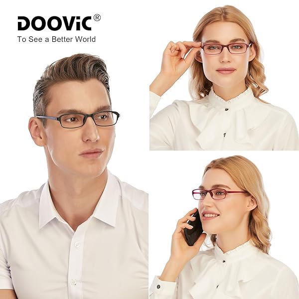 DOOViC DOOViC 4 Pack Blue Light Blocking Reading Glasses Lightweight Anti Eyestrain Readers for Men and Women 1.0 Strength - View 7 of 8