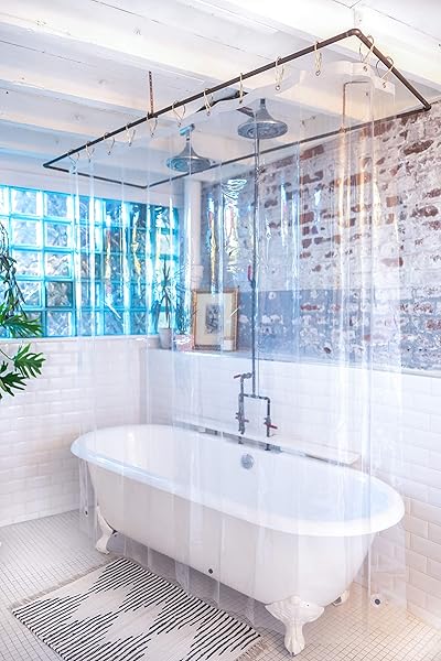 Kent & West Kent & West PEVA Shower Curtain Liner PVC Free Clear Durable with Metal Grommets 9 Gauge Bottom Magnets 84 W x 72 H Extra Wide