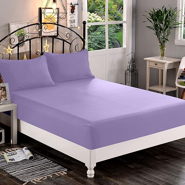 Elegant Comfort Elegant Comfort 1500 Premium Hotel Quality King Fitted Sheet Soft Microfiber Deep Pocket 16 Inch Wrinkle Fade Resistant Lavender