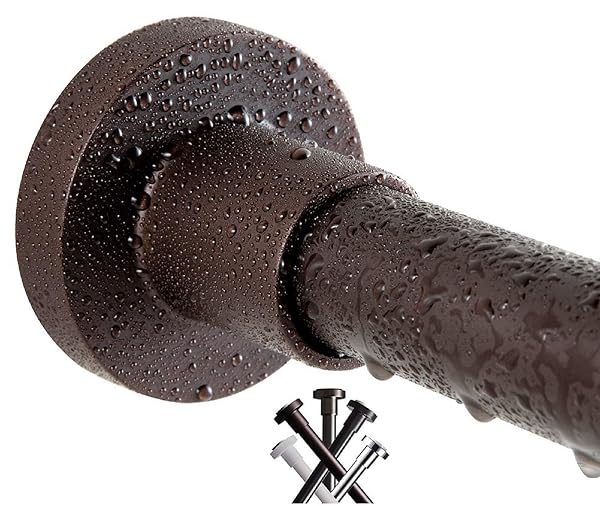 BRIOFOX BRIOFOX Matte Bronze Shower Curtain Rod 43-73 Inches - Rust-Free, Non-Slip Spring Tension, Durable Stainless Steel