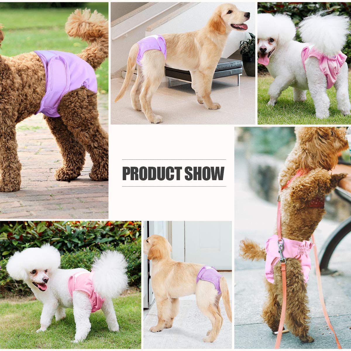 POPETPOP POPETPOP 2 Pack Reusable Dog Diapers for Female Dogs Size S Washable Pants and Wraps - View 5 of 9