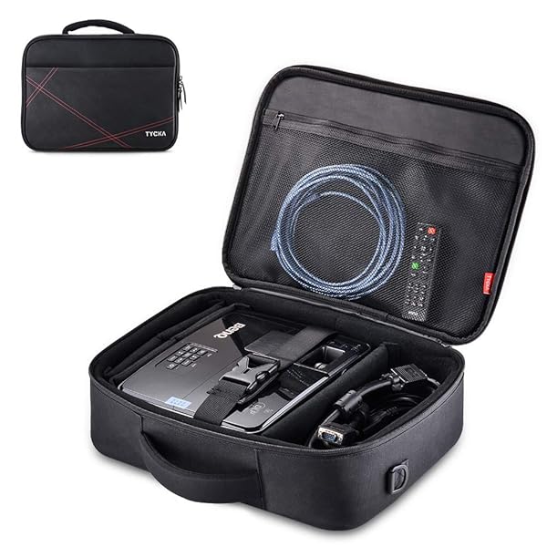 TYCKA "Large Projector Case & Travel Bag for Acer, Epson, Benq, LG, Sony - 14.5"x10.6"x3.9" with Adjustable Strap & Dividers"