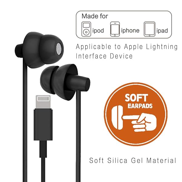 MAXROCK MAXROCK Sleep Earbuds for iPhone: Lightning Connector Headphones with Microphone & Volume Control - View 4 of 6