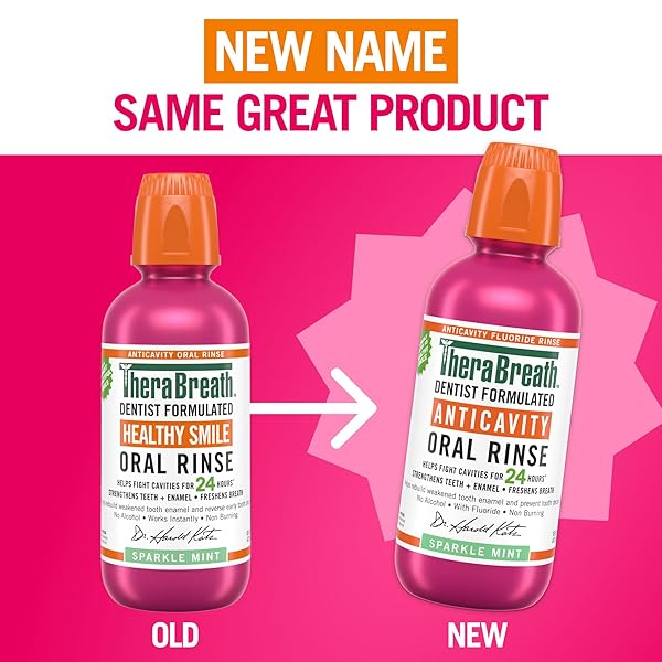 The Breath Co. TheraBreath Anticavity Fluoride Mouthwash 2-Pack - Sparkle Mint, Dentist-Approved, 16 Fl Oz for Fresh Breath & Oral Health - View 4 of 9