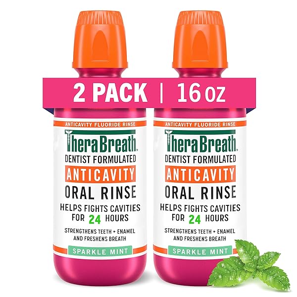 The Breath Co. TheraBreath Anticavity Fluoride Mouthwash 2-Pack - Sparkle Mint, Dentist-Approved, 16 Fl Oz for Fresh Breath & Oral Health - View 3 of 9