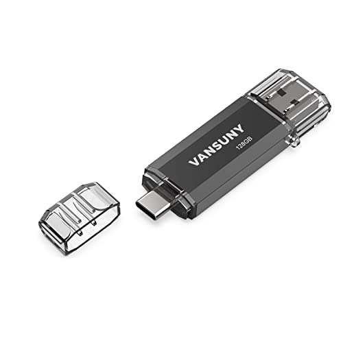 Vansuny Vansuny 128GB Type C Flash Drive 2 in 1 OTG USB 3.0 Memory Stick for Android Smartphones Computers MacBook Tablets PC