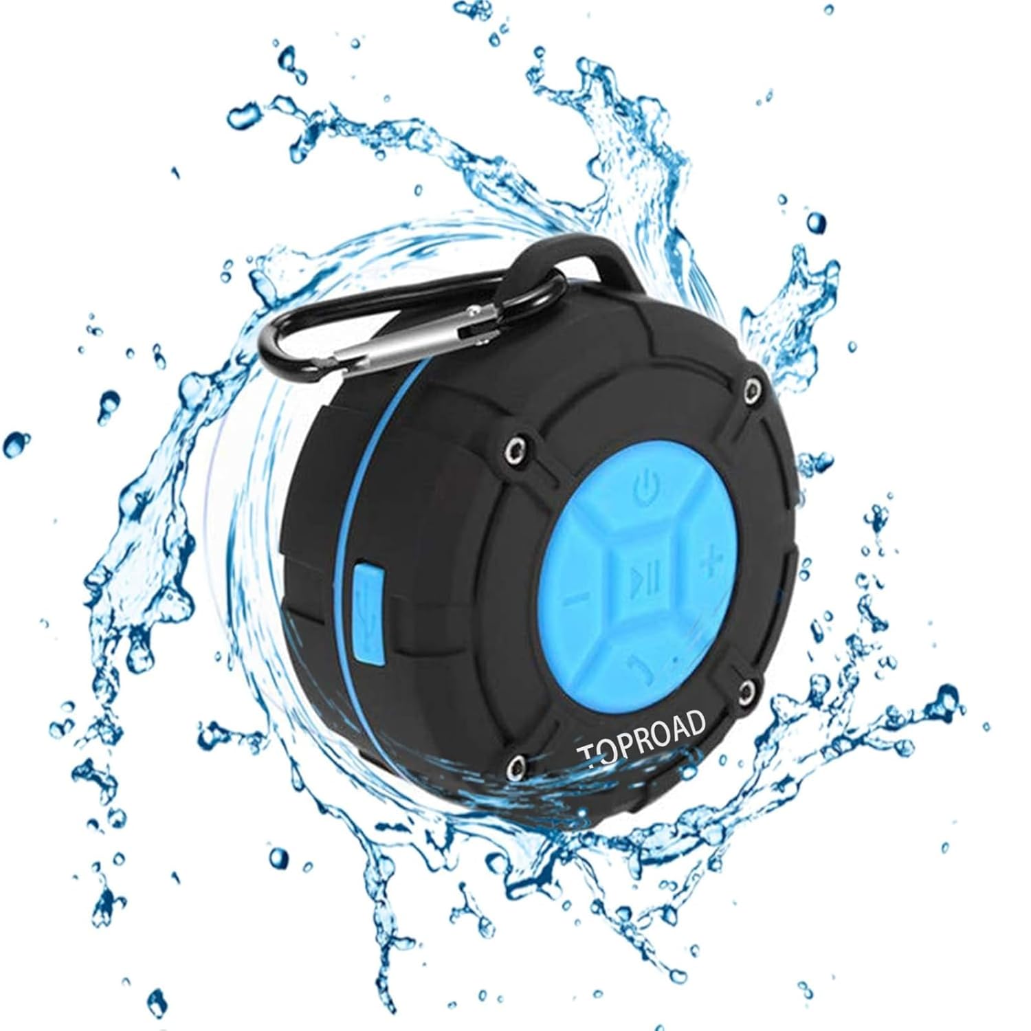 TOPROAD Portable Shower Speaker IPX7 Waterproof Wireless Outdoor Speaker with HD Sound and Suction Cups for Bathroom Pool Beach Hiking and Bicycle