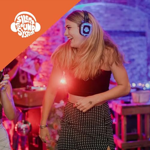 Silent Sound System Silent Sound System Starter Package: 9 RF LED Headphones & Transmitter for House Parties & Backyard Movies - View 3 of 9