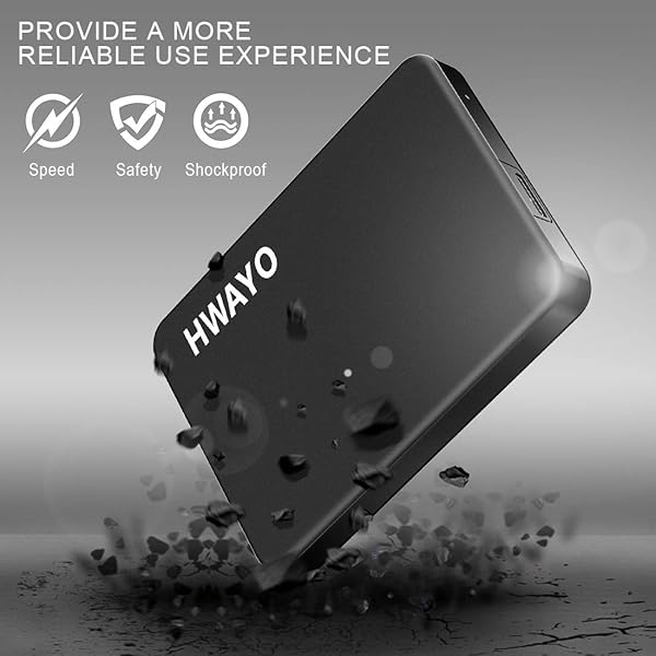 HWAYO HWAYO 1TB Portable External Hard Drive Ultra Slim USB 3.0 HDD for PC Desktop Laptop MacBook Chromebook Xbox One Storage - View 6 of 6