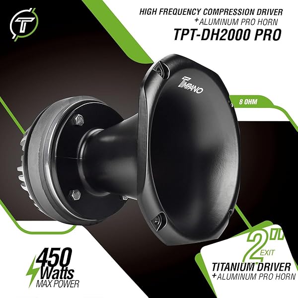 Timpano Timpano TPT-DH2000 PRO 2 Inch Exit Compression Driver Horn 450 Watts 8 Ohm Pro Audio Aluminum Ferrite Driver - View 3 of 8