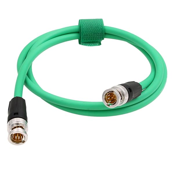 HangTon 12G 4K 60P SDI BNC 75? Coaxial Video Cable Canare LV-61S for Sony SmallHD Blackmagic Komodo Alexa Atomos 30cm Green - View 6 of 7