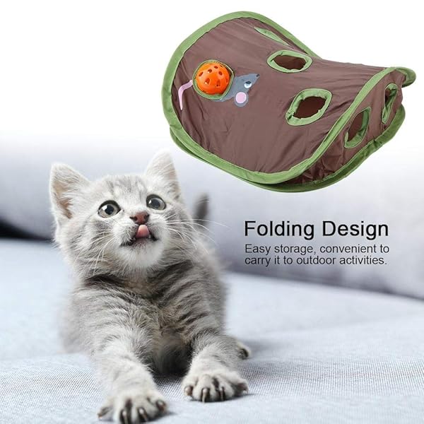 TOPINCN TOPINCN Cat Toy 9 Mouse Holes Interactive Intelligence Training Toy with Bell Ball for Hide and Seek Fun - View 5 of 9