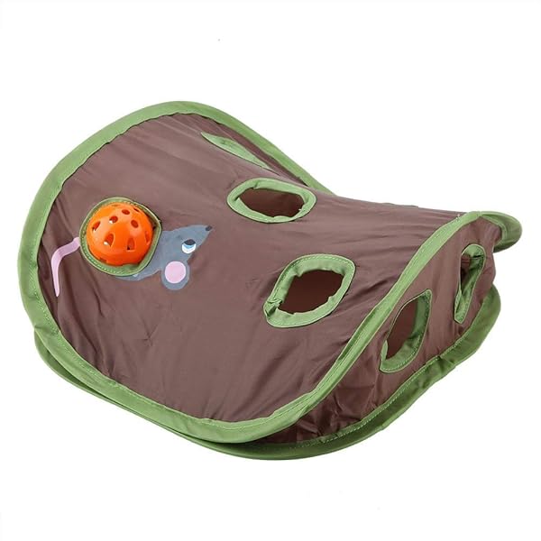 TOPINCN TOPINCN Cat Toy 9 Mouse Holes Interactive Intelligence Training Toy with Bell Ball for Hide and Seek Fun - View 9 of 9