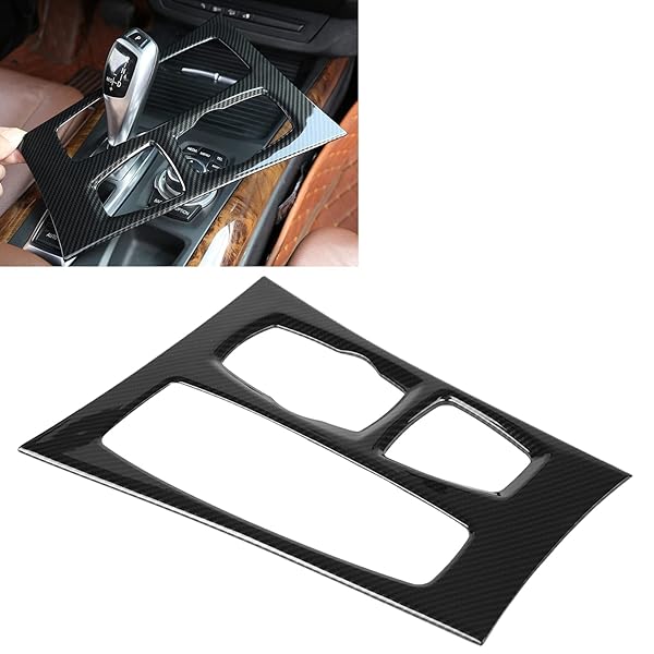 Acouto Acouto Carbon Fiber Gear Shift Panel Cover for BMW X5 E70 & X6 E71 (2010-2013) - Stylish Interior Trim Upgrade