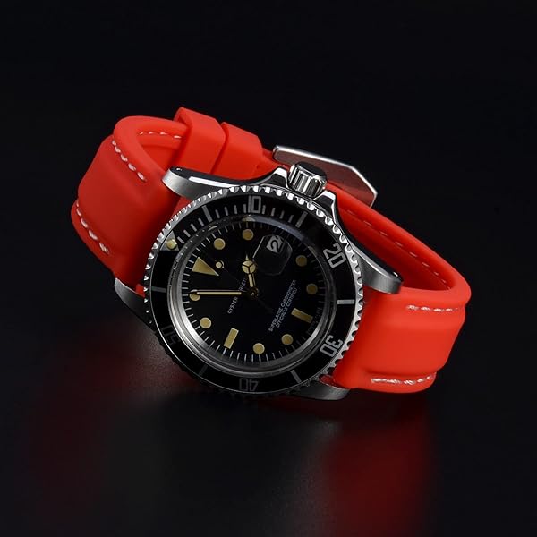 WOCCI WOCCI 18mm Red Silicone Rubber Watch Band with Silver Buckle Durable and Stylish Replacement Strap - View 8 of 9
