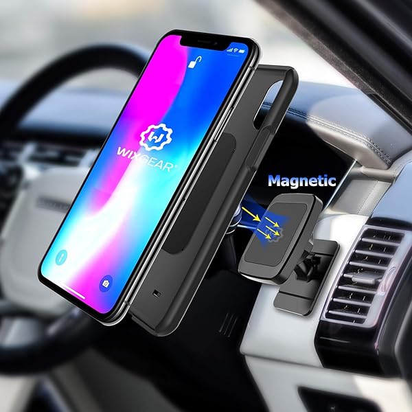 WixGear WixGear Magnetic Phone Car Mount: Universal Dashboard Holder for Phones & Tablets with Swift-Snap Technology - View 7 of 8