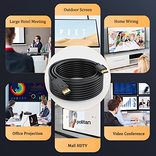 UVOOI UVOOI 35 Feet DisplayPort to HDMI 4K Cable Adapter for Video and Audio 10.67M 4K and 3D Support - View 8 of 8