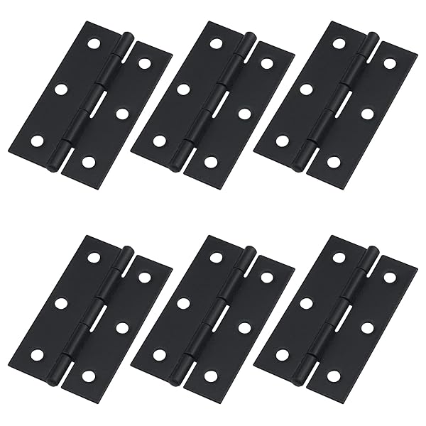 Antrader Antrader Black Folding Butt Hinge 2-2/5 Inch Pack of 6 for Cabinet Gate Closet Door Home Furniture Hardware