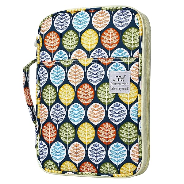 YOUSHARES YOUSHARES 96 Slots Colored Pencil Case - Large Capacity Organizer for Prismacolor & Gel Pens | Colorful Leaves Design