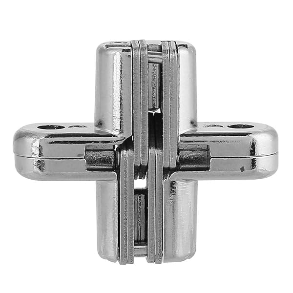 Hilitand 180 Degree Zinc Alloy Hidden Hinges Invisible Concealed Cross Door Hinge Easy Installation Furniture Cabinet Kit (S)