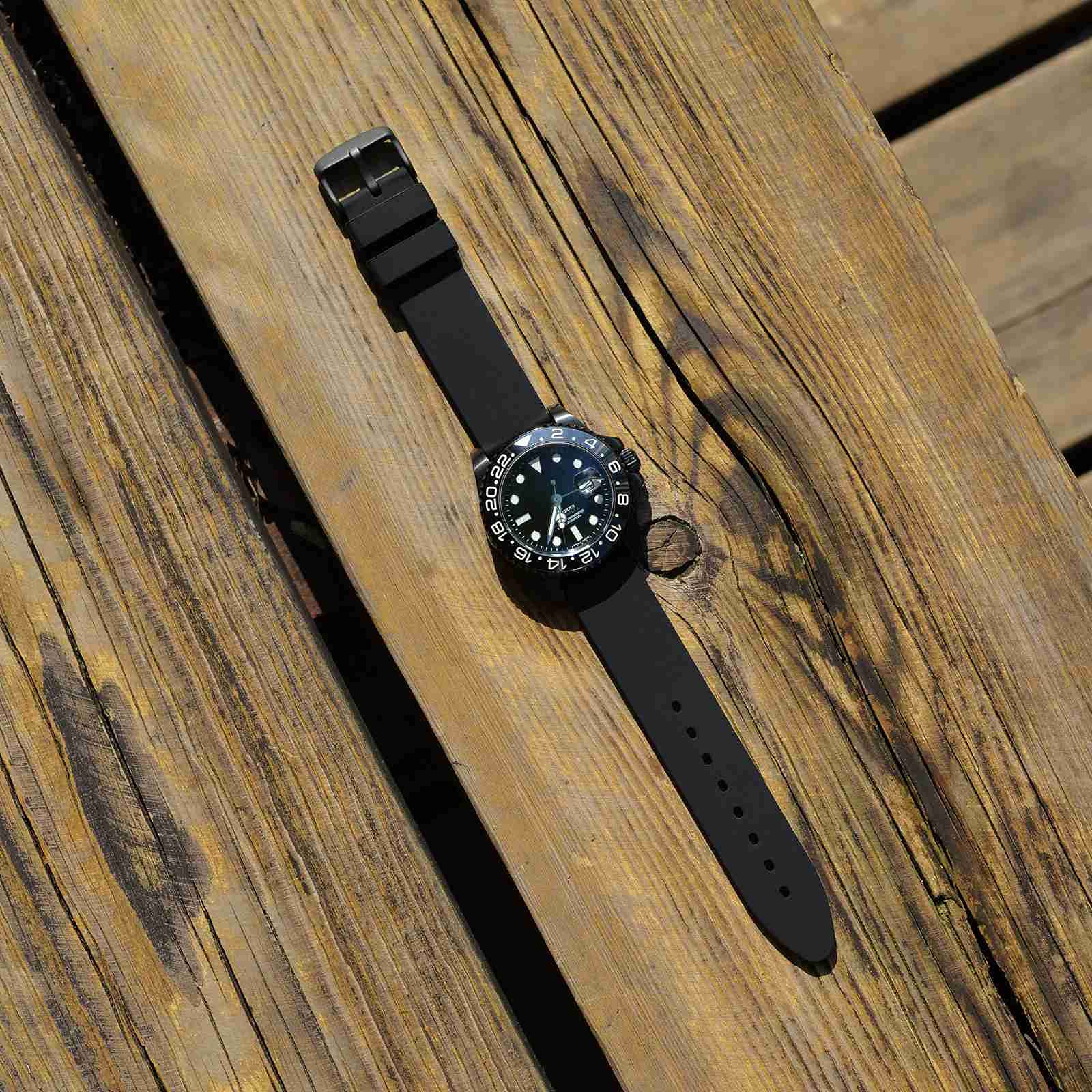 WOCCI 24mm Premium Silicone Rubber Watch Bands with Black Buckle in Yellow for Comfortable and Stylish Replacement Straps - View 5 of 9