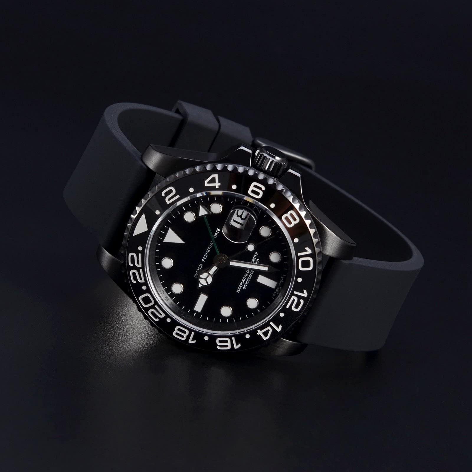 WOCCI 24mm Premium Silicone Rubber Watch Bands with Black Buckle in Yellow for Comfortable and Stylish Replacement Straps - View 8 of 9