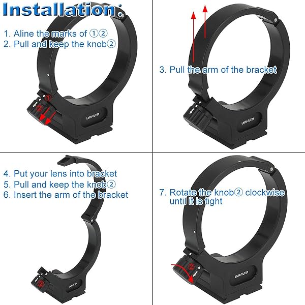 Haoge Haoge LMR-TL721 Lens Collar Replacement Foot for Tamron 70-210mm f4 Di VC USD A034 with Arca Type Quick Release Plate - View 8 of 8