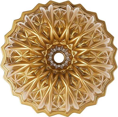 Nordic Ware Nordic Ware Cut Crystal Bundt Pan - 10 Cup Gold | Perfect for Stunning Cakes