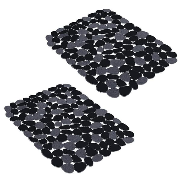 Yolife Yolife Pebble Sink Mats for Stainless Steel and Porcelain Sinks 2 Pack Black 15.8inch x 12inch Kitchen Sink Protectors for Dishes and Glassware