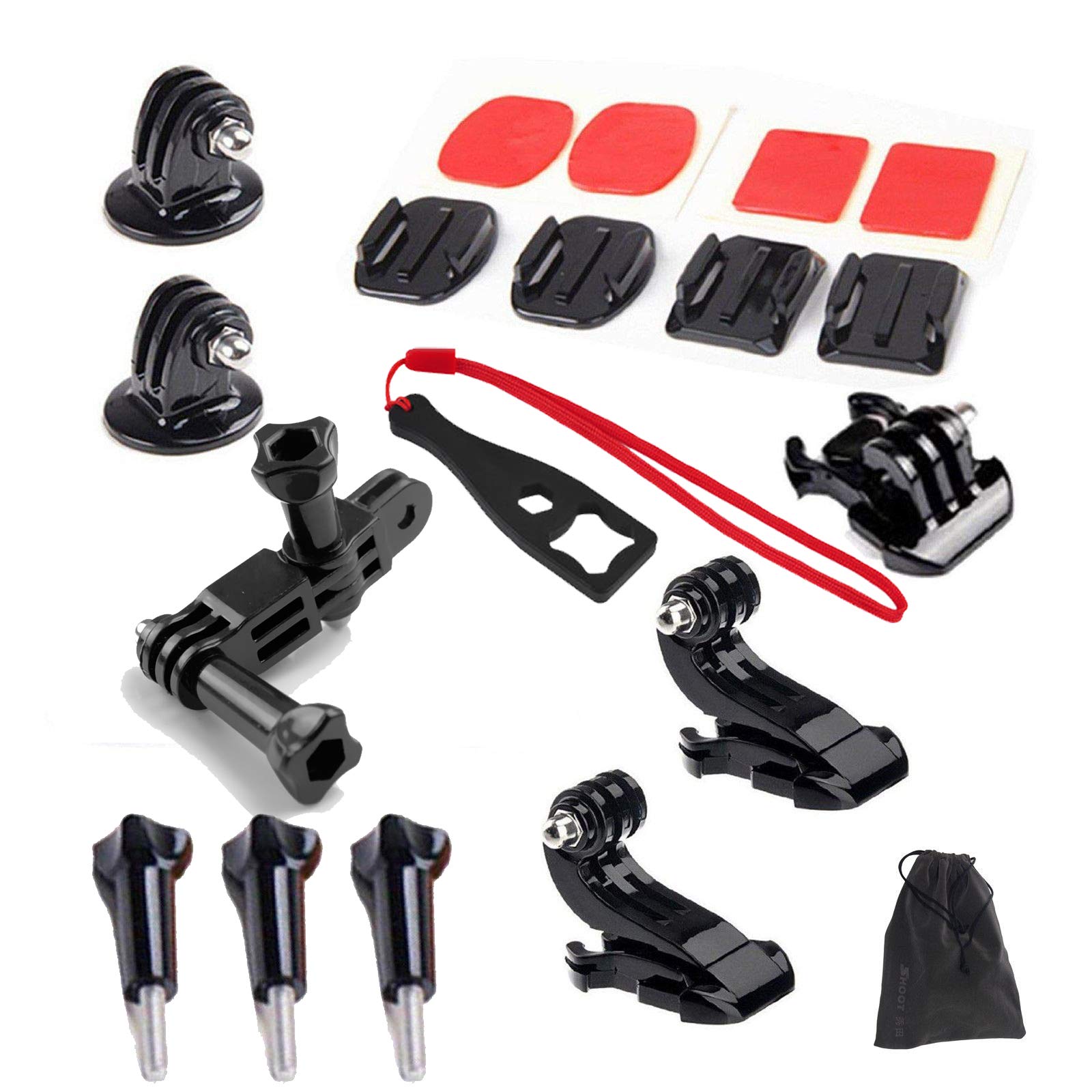 Supkeyer 15-in-1 GoPro Mounts Kit for Hero 12, 11, 10, 9, 8, 7, 6 & SJ4000 - Ultimate Action Camera Accessory Bundle