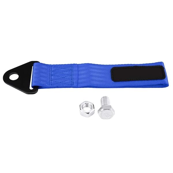 Universal High Strength Racing Tow Strap - Blue Tow Rope for Front & Rear Bumper Towing