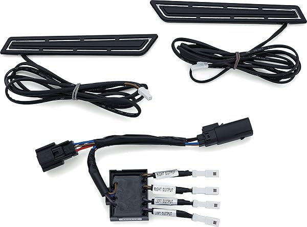 Kuryakyn Upgrade Your Ride: Kuryakyn L.E.D. Saddlebag Hinge Accents for '14-'19 Touring in Satin Black